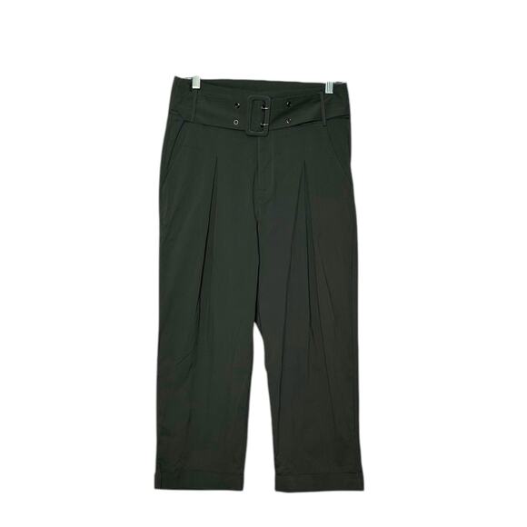 Blush BJ olive green pleated cropped pants size Large - Picture 1 of 12
